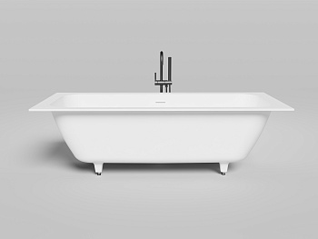 Ванна из литьевго мрамора Salini ORLANDA 103311MF 190х80 встраиваемая прямоугольная с ножками